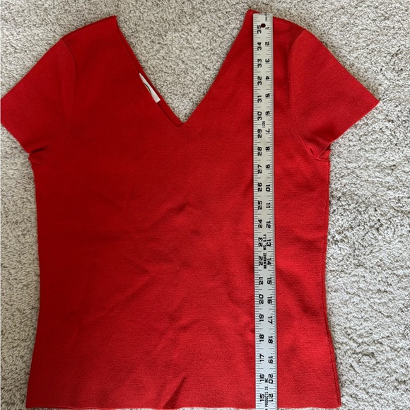 Talbots Vibrant Orange V-Neck Short Sleeve Top - Picture 8 of 8